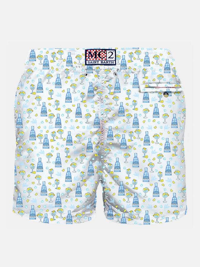 Mc2 Saint Barth Costume da bagno da uomo in tessuto leggero con stampa gin | GIN MARE EDIZIONE SPECIALE Nuova