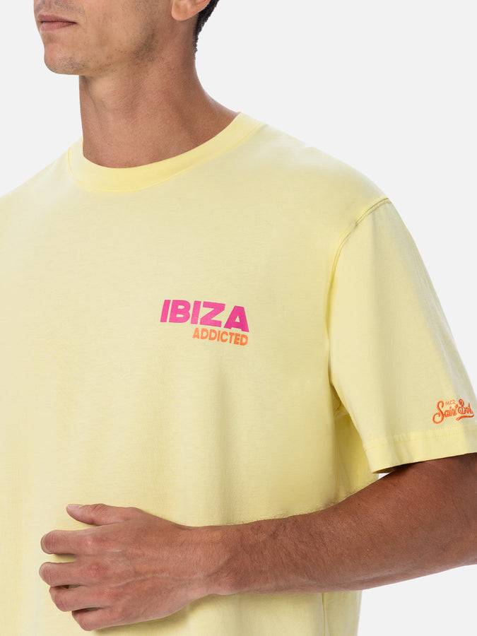 Mc2 Saint Barth T-shirt uomo in cotone con stampa piazzata cartolina Ibiza Addicted Comprare a buon mercato