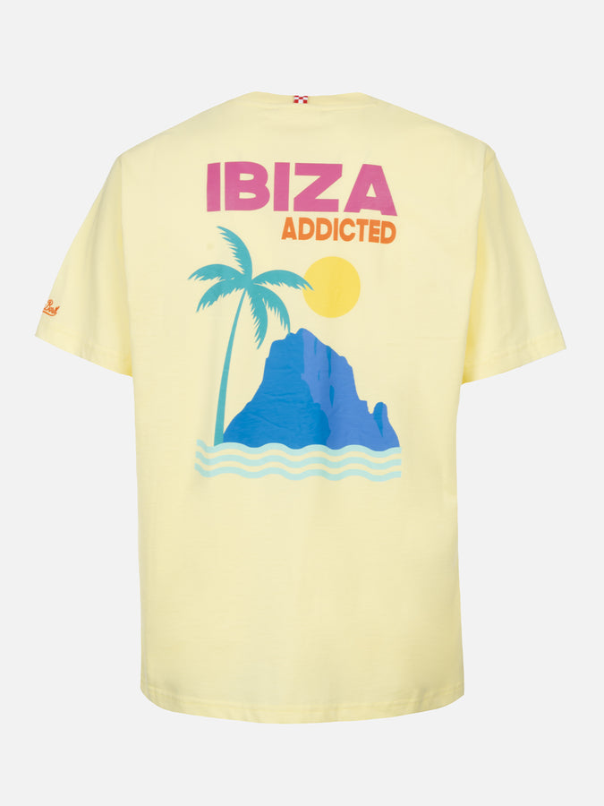 Mc2 Saint Barth T-shirt uomo in cotone con stampa piazzata cartolina Ibiza Addicted Comprare a buon mercato