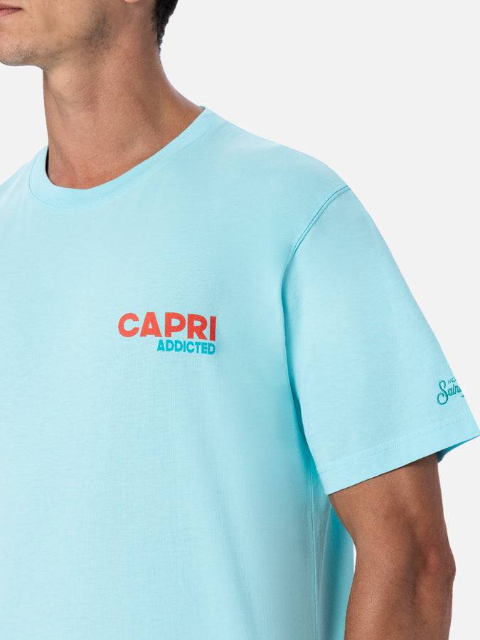 Mc2 Saint Barth T-shirt uomo in cotone con stampa piazzata cartolina Capri Addicted Grande vendita