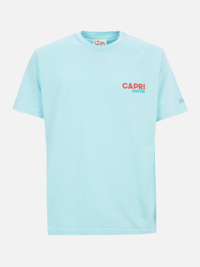 Mc2 Saint Barth T-shirt uomo in cotone con stampa piazzata cartolina Capri Addicted Grande vendita