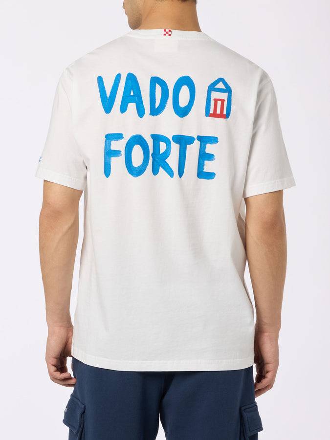 Mc2 Saint Barth Man classic fit cotton jersey t-shirt Portofino with Vado a Forte print | ALLE BOE SPECIAL EDITION Flash Sale