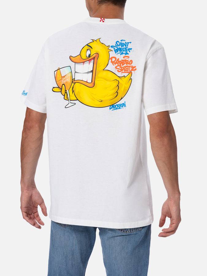 Mc2 Saint Barth T-shirt uomo in cotone con stampa piazzata fronte e retro Cryptopuppets Ducky Aperitif | EDIZIONE SPECIALE CRYPTOPUPPETS Vendite stagionali