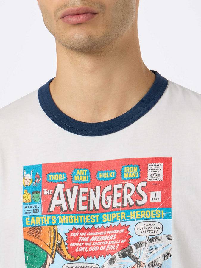 Mc2 Saint Barth Man cotton t-shirt with Avengers print | MARVEL SPECIAL EDITION Offerta natalizia