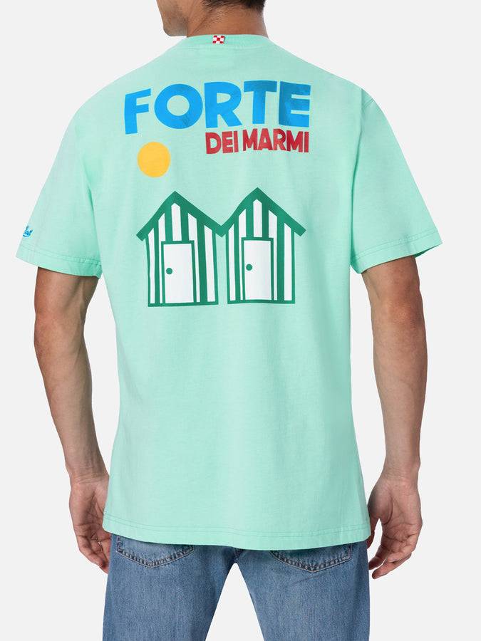 Mc2 Saint Barth T-shirt uomo in cotone con stampa piazzata cartolina Forte dei Marmi Offerta Giorno del Papà