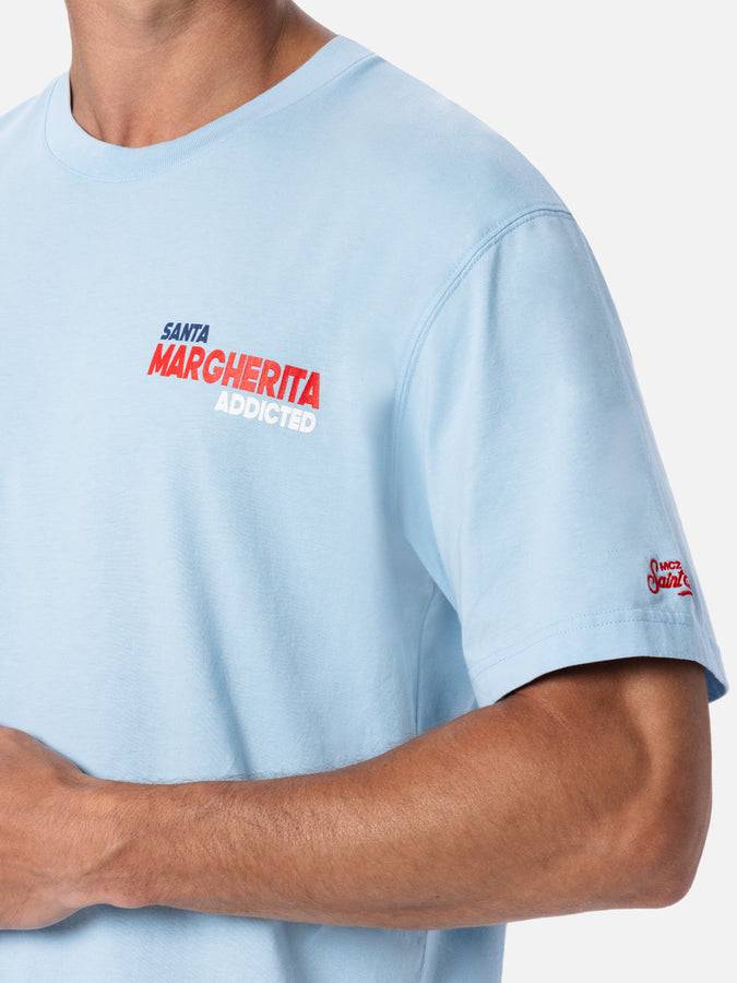 Mc2 Saint Barth T-shirt uomo in cotone con stampa piazzata cartolina Santa Margherita Addicted Offerta San Valentino