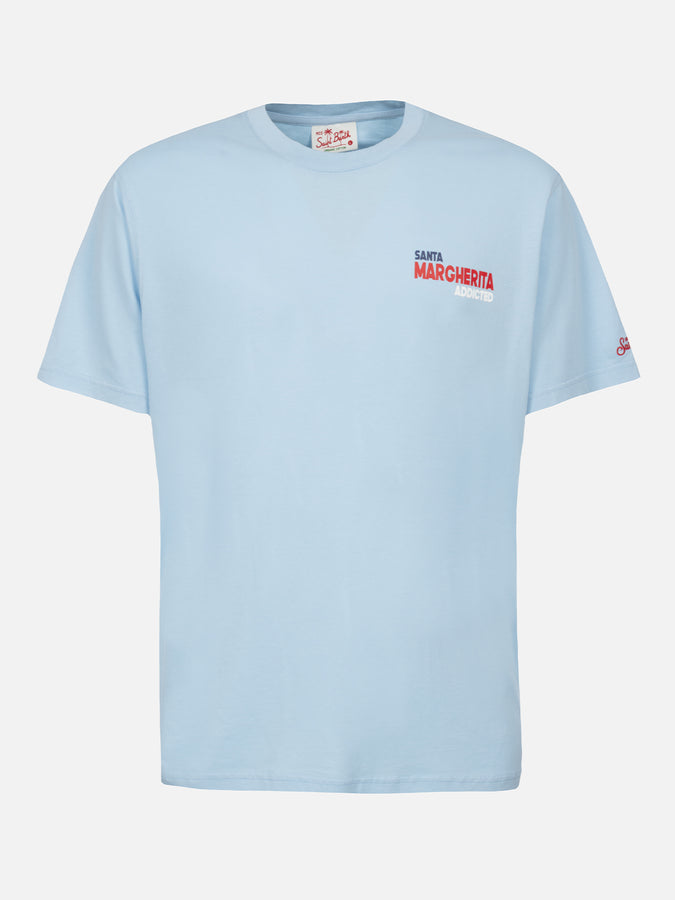 Mc2 Saint Barth T-shirt uomo in cotone con stampa piazzata cartolina Santa Margherita Addicted Offerta San Valentino