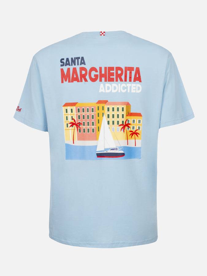 Mc2 Saint Barth T-shirt uomo in cotone con stampa piazzata cartolina Santa Margherita Addicted Offerta San Valentino