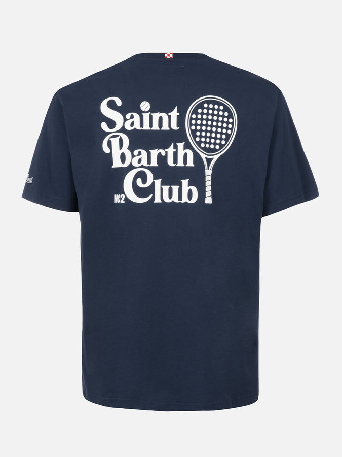 Mc2 Saint Barth T-shirt da uomo in cotone con stampa del club padel Saint Barth davanti e dietro Offerta migliore