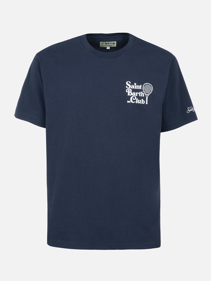 Mc2 Saint Barth T-shirt da uomo in cotone con stampa del club padel Saint Barth davanti e dietro Offerta migliore
