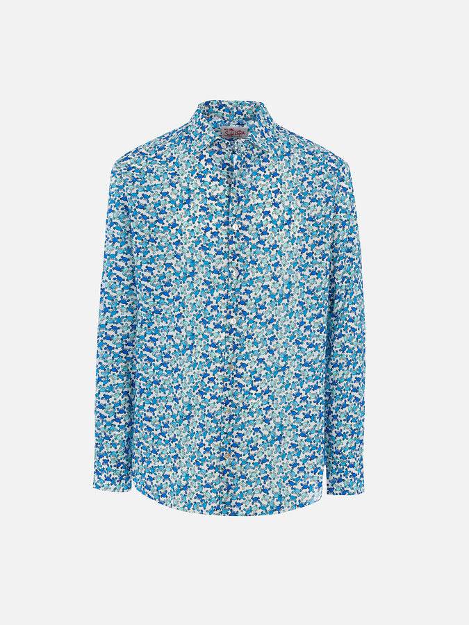 Mc2 Saint Barth Man muslin cotton shirt Sikelia with crab print Offerta temporanea