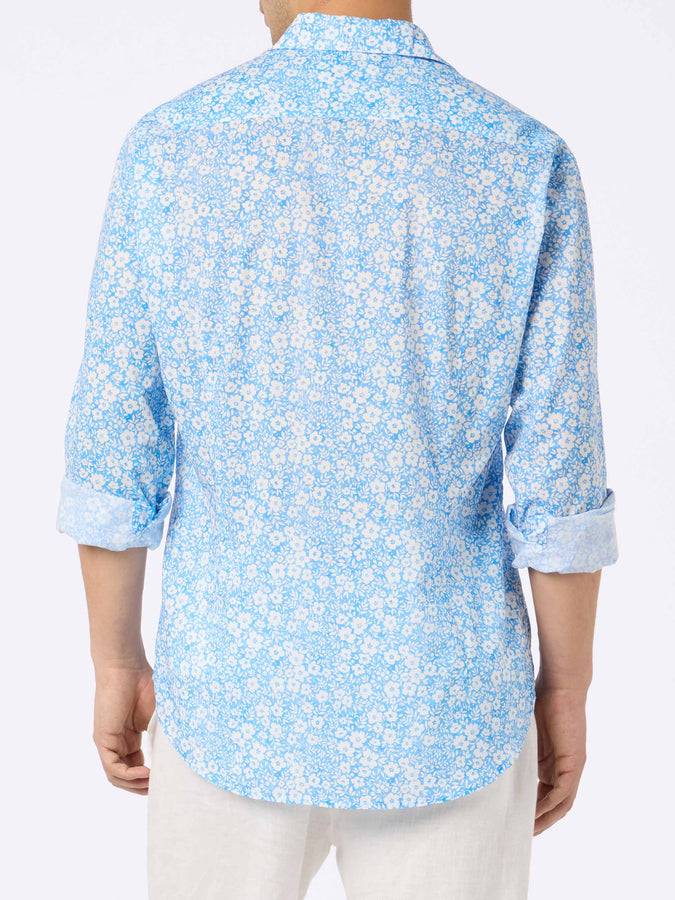 Mc2 Saint Barth Camicia uomo Sikelia in mussola di cotone con stampa micro fiori Offerte esclusive