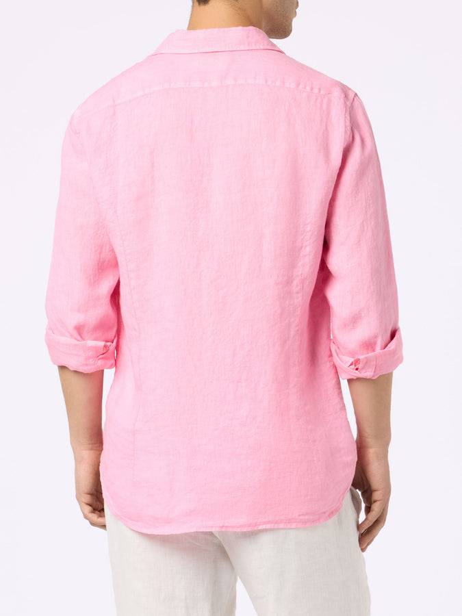 Mc2 Saint Barth Camicia da uomo in lino rosa Pamplona Lightning offer