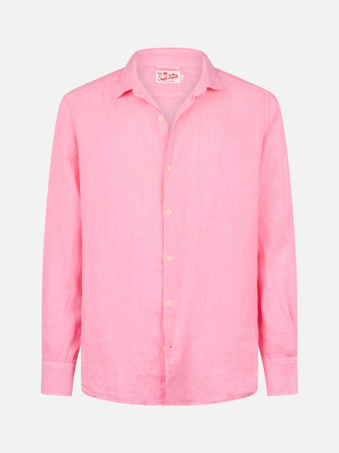 Mc2 Saint Barth Camicia da uomo in lino rosa Pamplona Lightning offer