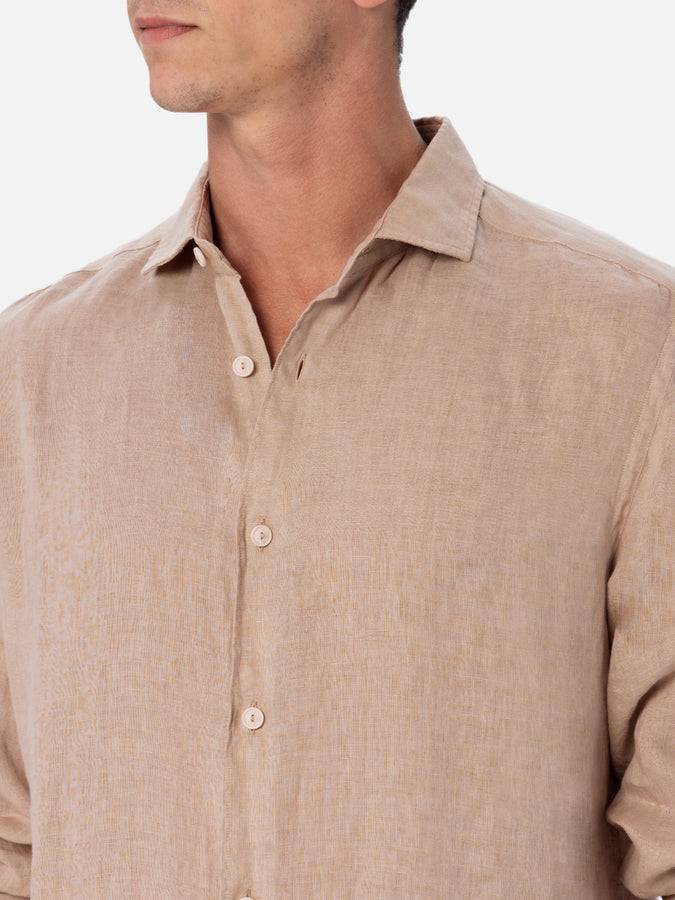 Mc2 Saint Barth Man beige linen shirt Pamplona Offerte stagionali