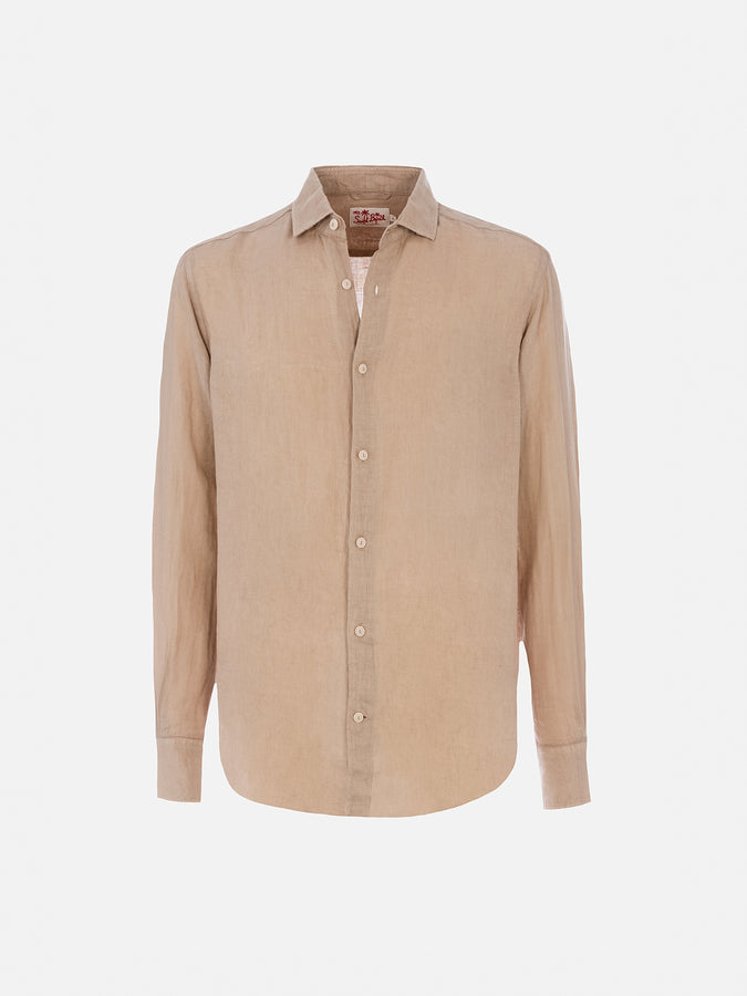 Mc2 Saint Barth Man beige linen shirt Pamplona Offerte stagionali