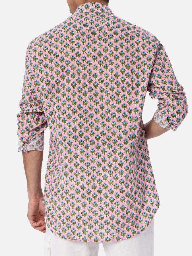 Mc2 Saint Barth Camicia uomo Sikelia in mussola di cotone con stampa radicale di fiori Liquidazione