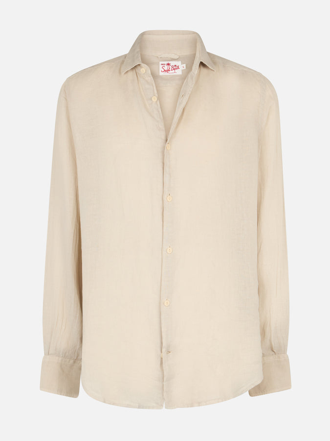 Mc2 Saint Barth Camicia da uomo in lino bianco sporco Pamplona Enormi risparmi
