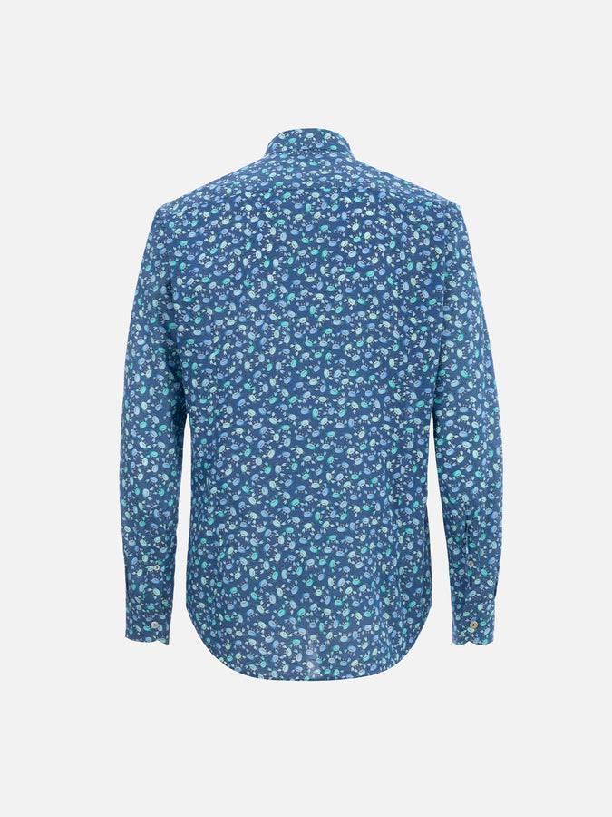Mc2 Saint Barth Camicia uomo Sikelia in mussola di cotone con stampa granchi Sconti VIP