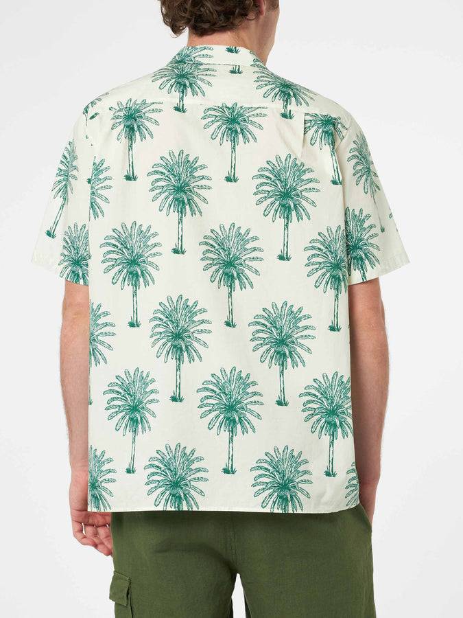 Mc2 Saint Barth Camicia da uomo Kalea in cotone con stampa palme Ritorno libero
