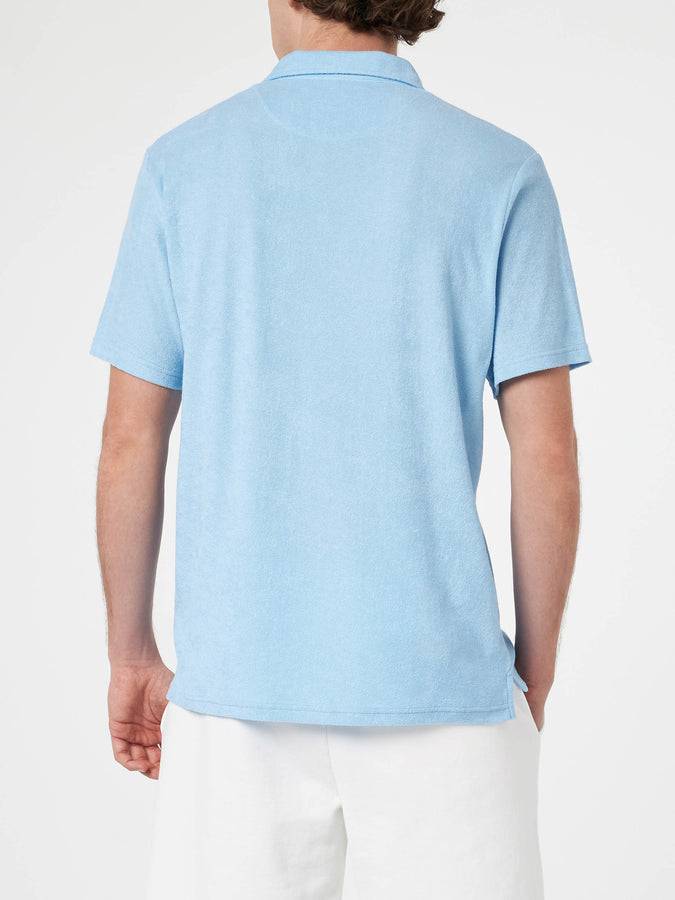 Mc2 Saint Barth Polo da uomo in spugna azzurra Jeremy Latest stili