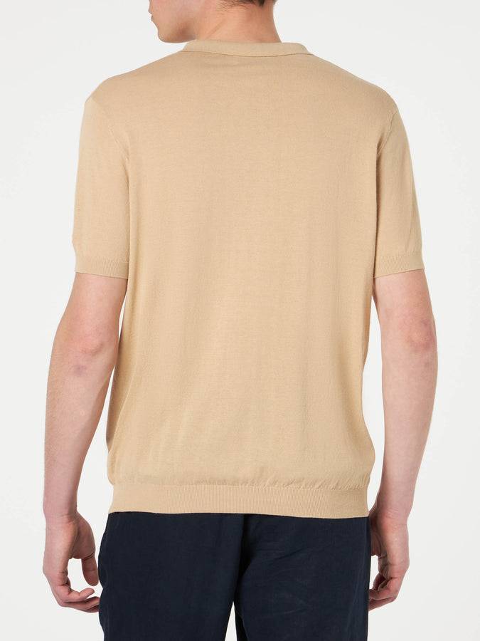 Mc2 Saint Barth Polo da uomo beige in maglia Fino al 50% di sconto