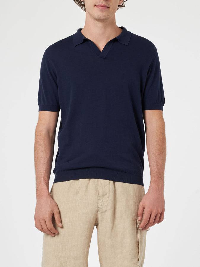 Mc2 Saint Barth Polo da uomo in maglia blu navy Sloan Fino al 60% di sconto
