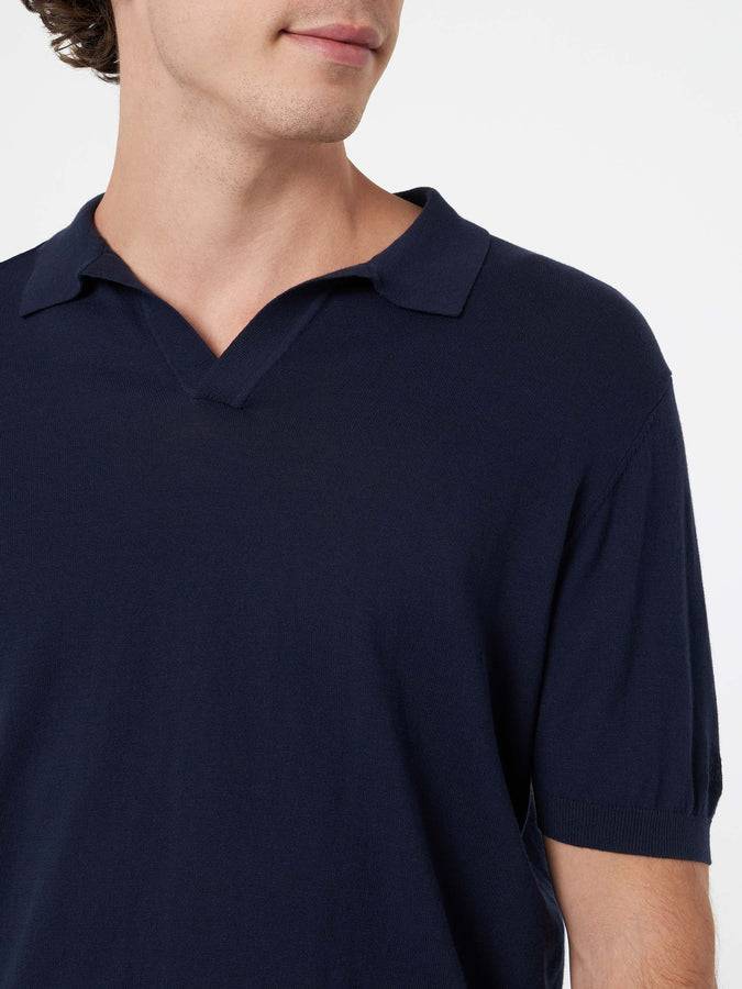 Mc2 Saint Barth Polo da uomo in maglia blu navy Sloan Fino al 60% di sconto