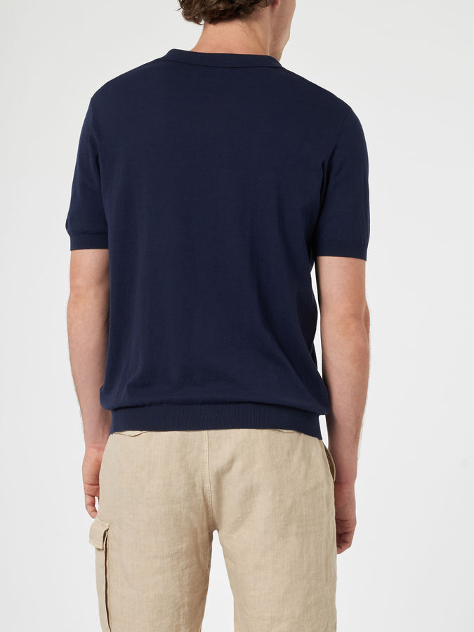 Mc2 Saint Barth Polo da uomo in maglia blu navy Sloan Fino al 60% di sconto