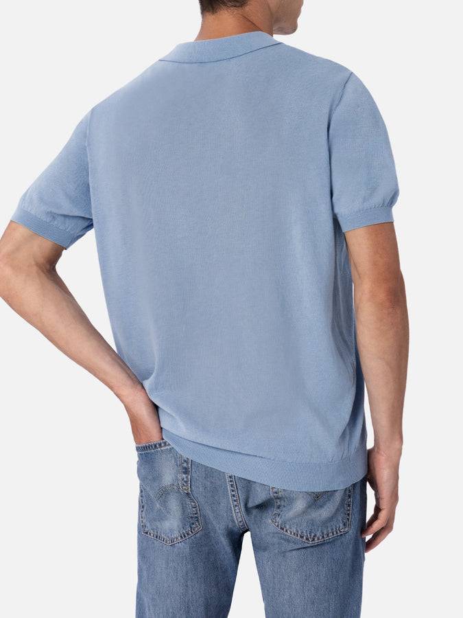 Mc2 Saint Barth Polo da uomo in maglia azzurra Sloan Only for today