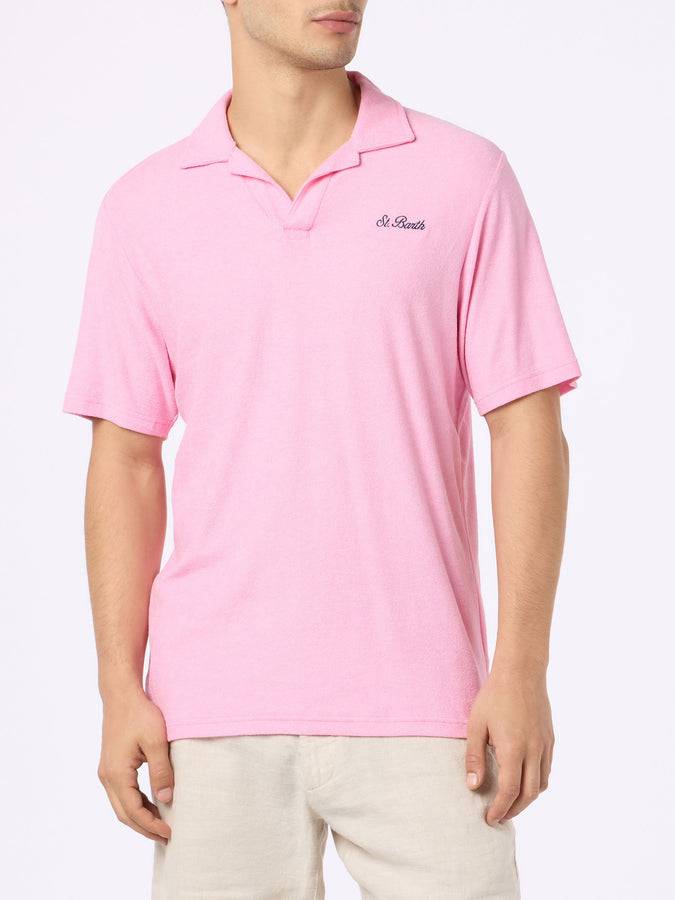 Mc2 Saint Barth Polo da uomo in spugna rosa Jeremy Solo un giorno rimasto