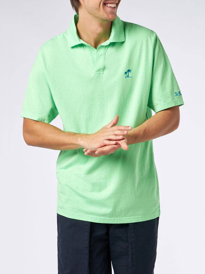 Mc2 Saint Barth Polo da uomo in jersey di cotone verde Enormi sconti
