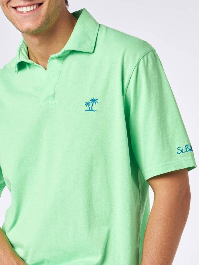 Mc2 Saint Barth Polo da uomo in jersey di cotone verde Enormi sconti