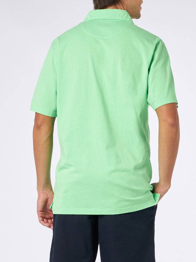 Mc2 Saint Barth Polo da uomo in jersey di cotone verde Enormi sconti