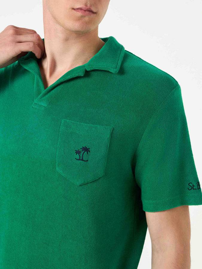 Mc2 Saint Barth Polo da uomo in spugna verde 50% di sconto con spedizione gratuita