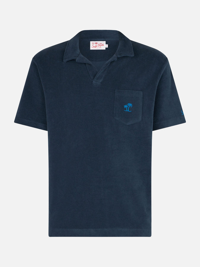 Mc2 Saint Barth Polo da uomo in spugna blu navy Trasporto libero internazionale