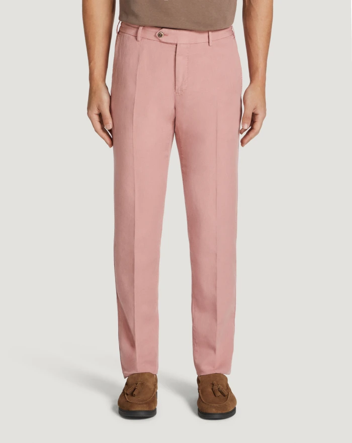 Pantaloni Torino Pantaloni Slim in cotone e lino batavia In Vendita