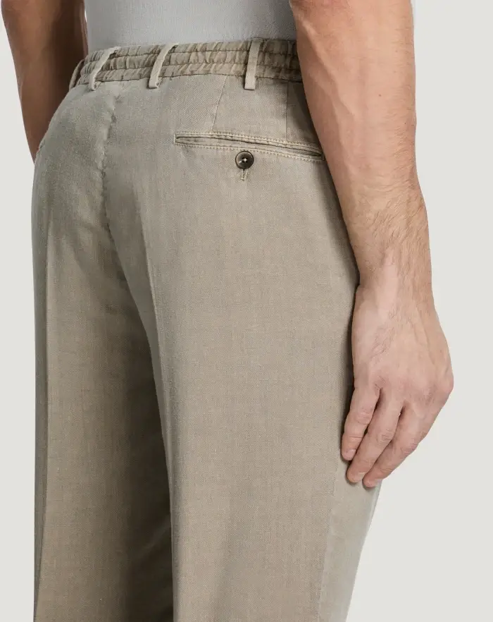 Pantaloni Torino Pantaloni Slim in lino stretch délavé 2025