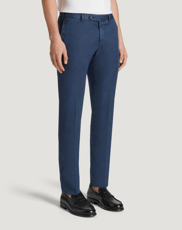 Pantaloni Torino Pantaloni Slim in lino stretch délavé Vendita