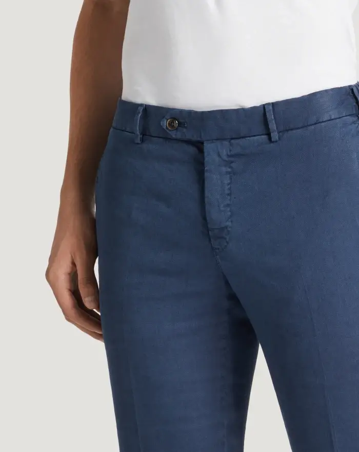 Pantaloni Torino Pantaloni Slim in lino stretch délavé Vendita