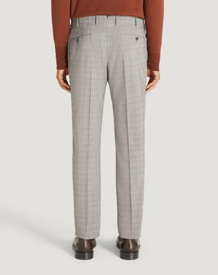 Pantaloni Torino Pantaloni Superslim in tecno lana a quadri Promozione Limitata