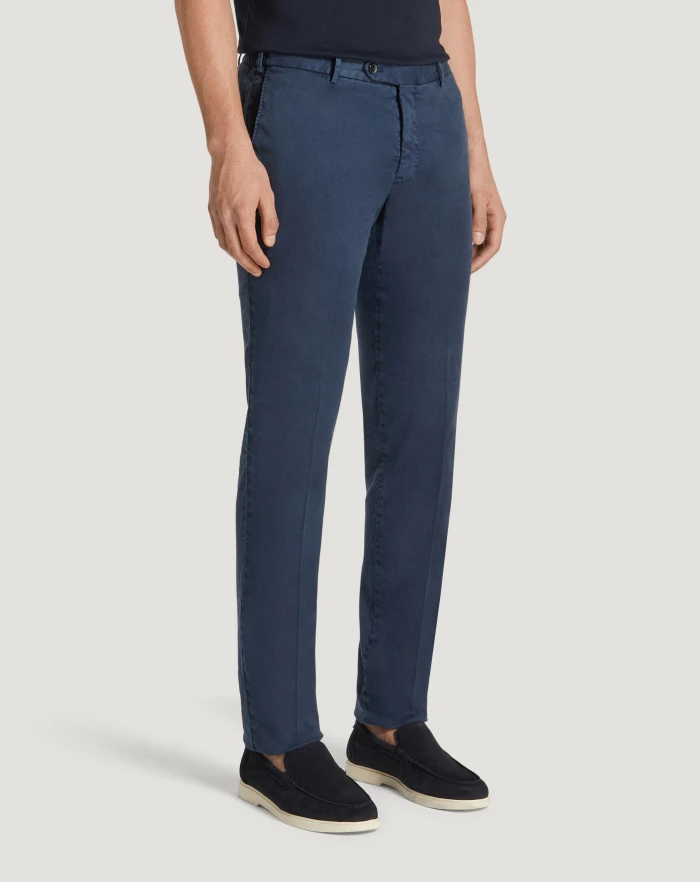 Pantaloni Torino Pantaloni Slim in lino stretch délavé Sottocosto