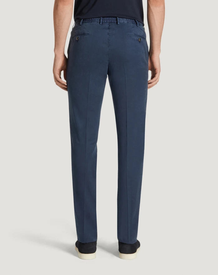 Pantaloni Torino Pantaloni Slim in lino stretch délavé Sottocosto