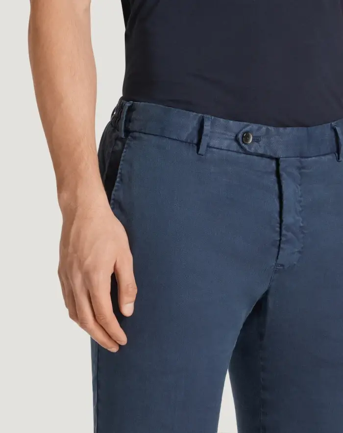 Pantaloni Torino Pantaloni Slim in lino stretch délavé Sottocosto