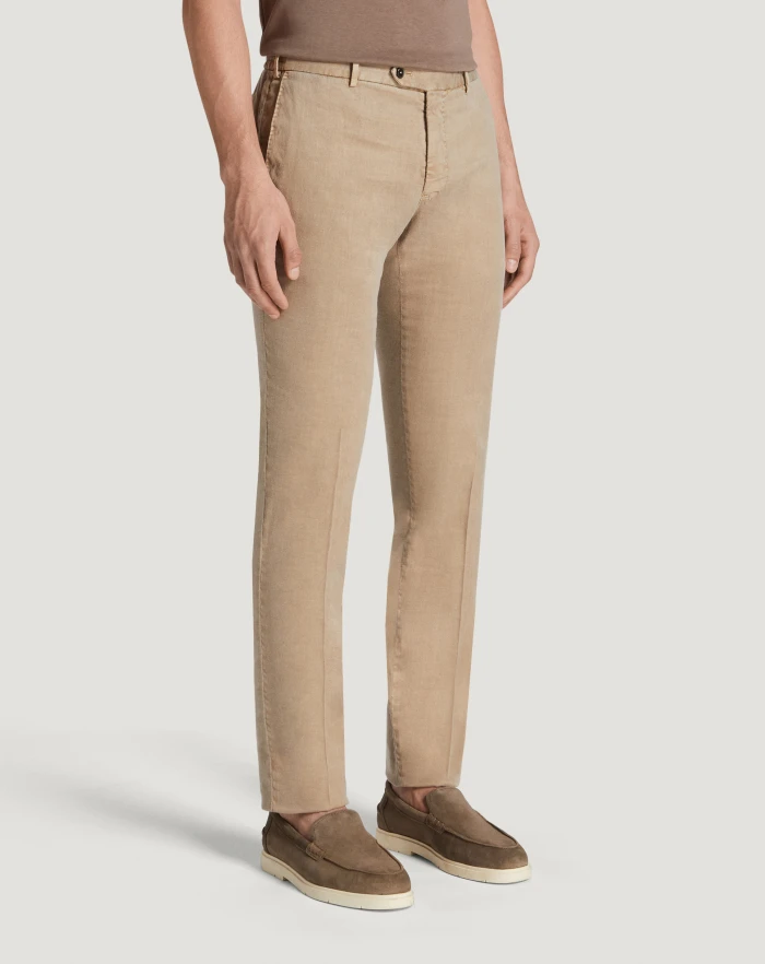 Pantaloni Torino Pantaloni Slim in lino stretch délavé Sconto
