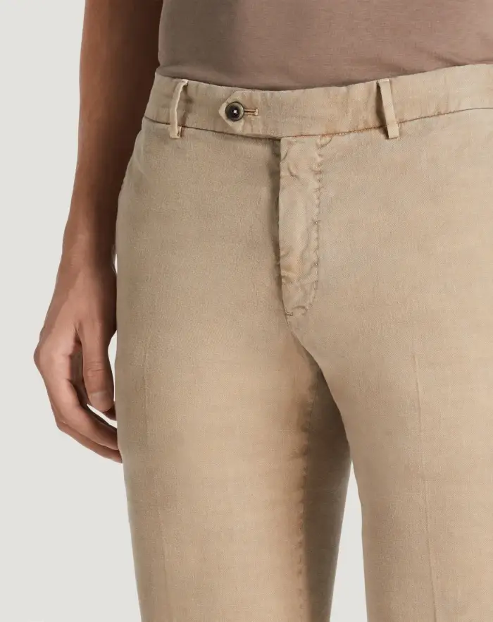 Pantaloni Torino Pantaloni Slim in lino stretch délavé Sconto