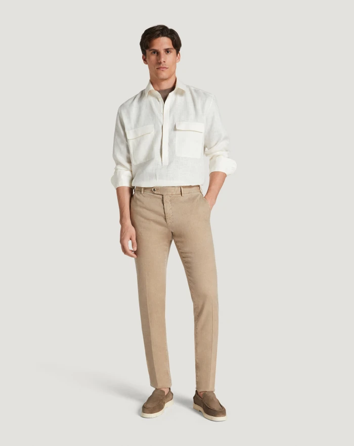 Pantaloni Torino Pantaloni Slim in lino stretch délavé Sconto