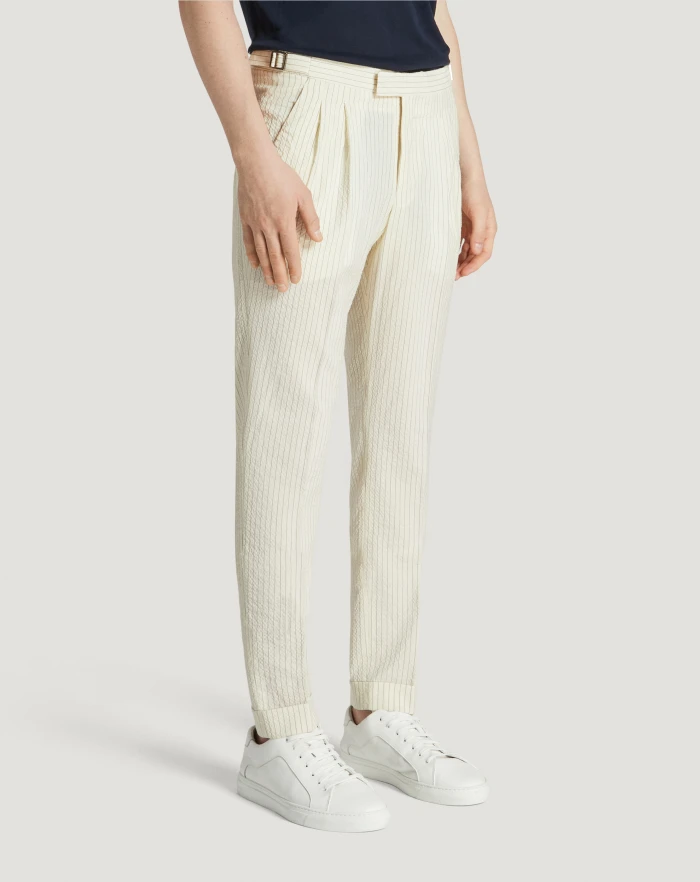 Pantaloni Torino Pantaloni Master in lana seersucker Vendita Economica