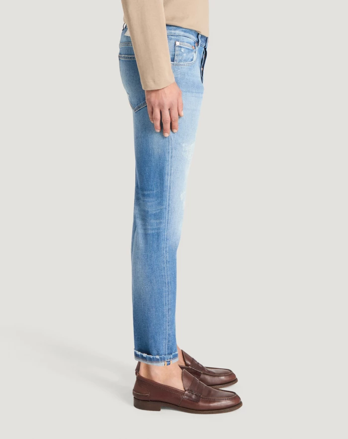 Pantaloni Torino Jeans Reggae in denim stretch indigo Novità