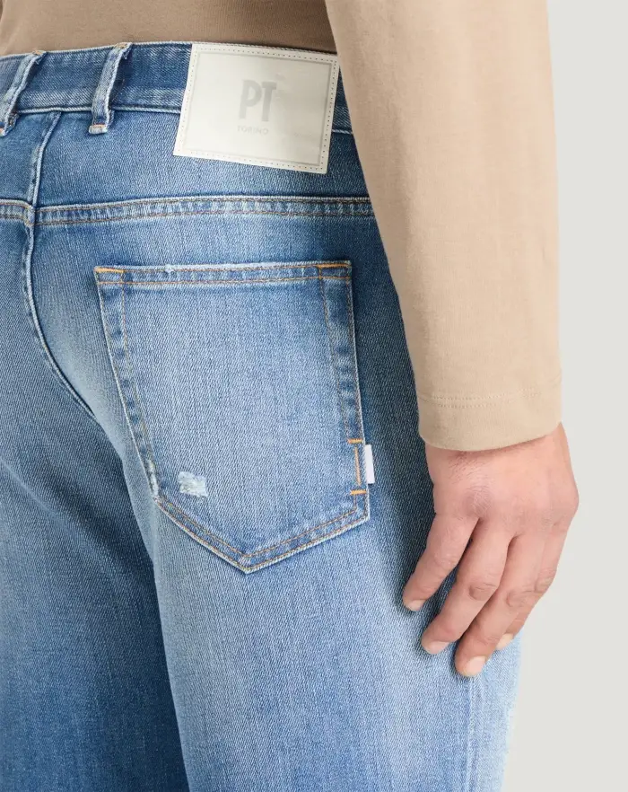 Pantaloni Torino Jeans Reggae in denim stretch indigo Novità